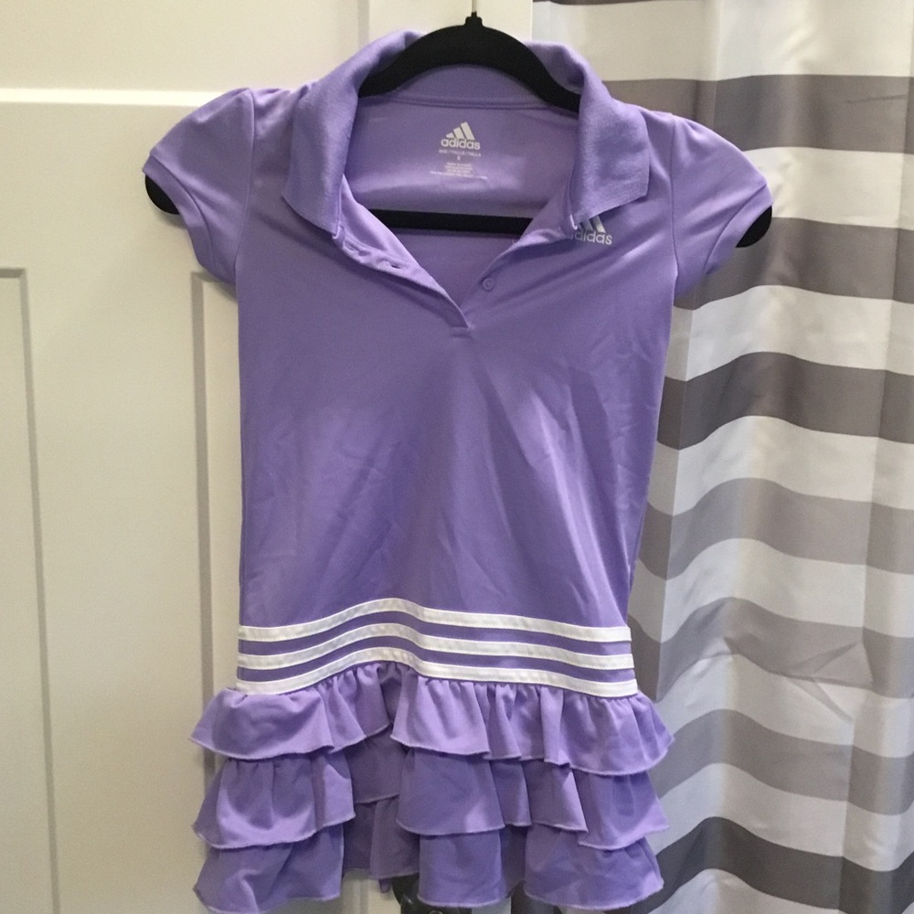 Adidas Kids Lavender Polo with Ruffle Hem